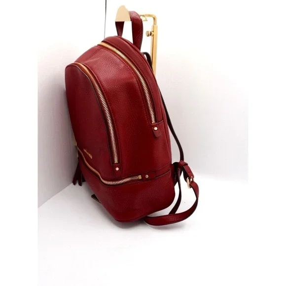 Michael Kors Red Leather Backpack Gold‎ Hardware Adjustable  display picture 3